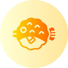 puffer fish gradient icon