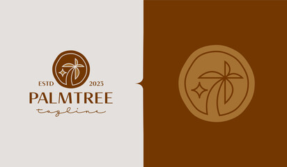 Palm Tree Logo Template. Universal creative premium symbol. Vector illustration. Creative Minimal design template. Symbol for Corporate Business Identity