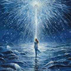 Obraz premium Beautiful natural scenery Generated AI