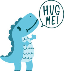 Greeting card with cartoon dinosaur 