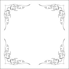 Elegant black and white monochrome ornamental border for greeting cards, banners, invitations. Vector frame for all sizes and formats. Isolated vector illustration.
