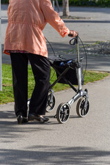 aged lady with rollator