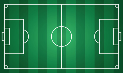 Soccer field in flat style. Football stadium vector illustration on isolated background. Sport plan sign business concept.