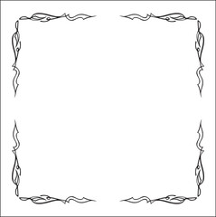 Elegant pointy black and white monochrome ornamental border for greeting cards, banners, invitations. Vector frame for all sizes and formats. Isolated vector illustration.