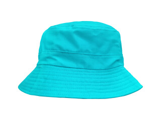 light blue bucket hat isolated PNG transparent.