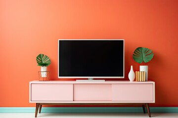 Blank TV, or picture frame with stock photo copy space