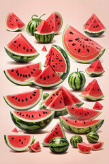 Different types of Cute watermelon pretty red