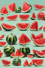 Different types of Cute watermelon pretty red