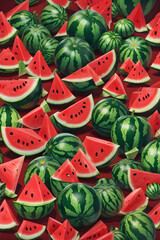 Different types of Cute watermelon pretty red