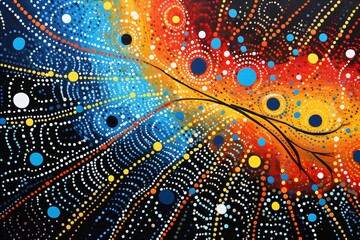 Creative traditional abstract art backgrounds based on pointillism