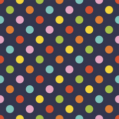 seamless pattern colorful polka dots vector illustration.