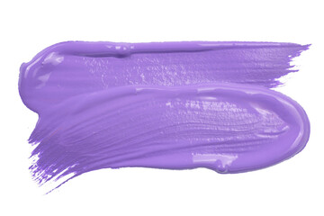 Delicate Light violet smear of tonal foundation on white background. Pink smudge of tone. Beautiful pastel BB cream isolated. Cosmetic products for makeup and skin care. Cosmetology. Closeup.