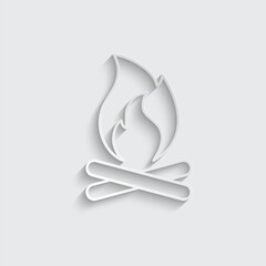 fire icon vector bonfire sign