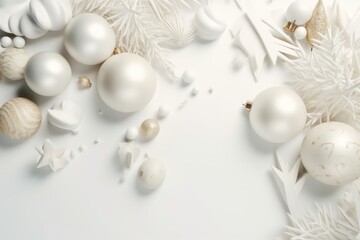A festive Christmas background with snowflakes and ornaments