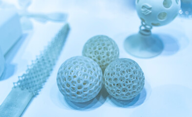 Metal products made by 3D printing. Modern additive technology.