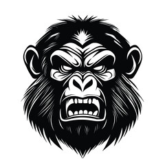  illustration of monkey head with ornament. vector illustration