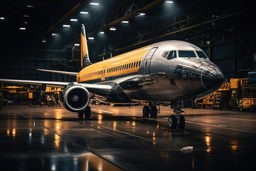 Aircraft in hangar