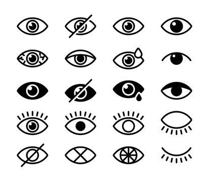 Human eye icon. Collection human eye vector.