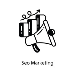 Seo Marketing doodle Icon Design illustration. Marketing Symbol on White background EPS 10 File