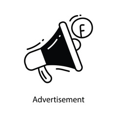 Advertisement doodle Icon Design illustration. Marketing Symbol on White background EPS 10 File