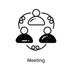 Meeting doodle Icon Design illustration. Marketing Symbol on White background EPS 10 File