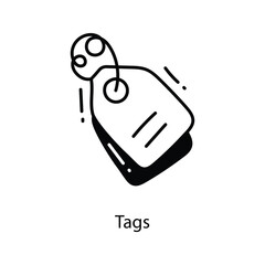 Tags doodle Icon Design illustration. Marketing Symbol on White background EPS 10 File