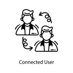Connected User doodle Icon Design illustration. Marketing Symbol on White background EPS 10 File