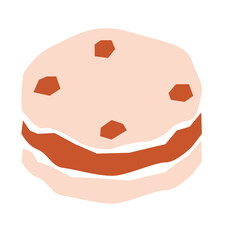 Strawberry cake flat illustration