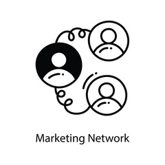 Marketing Network doodle Icon Design illustration. Marketing Symbol on White background EPS 10 File
