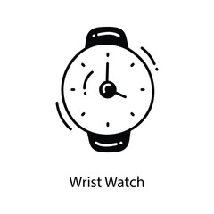 Wrist Watch doodle Icon Design illustration. Marketing Symbol on White background EPS 10 File