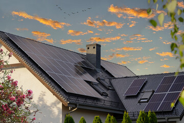 Solar-Powered Home: Modern House with Solar Panels