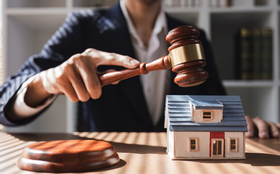 Real Estate Judgment, Home and Real Estate Laws close-up concept