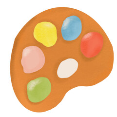 Paint palette hand drawn