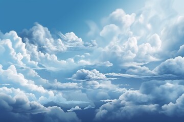 A beautiful sky filled with fluffy white clouds