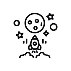 Black line icon for mission 