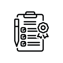 Black line icon for compliance 