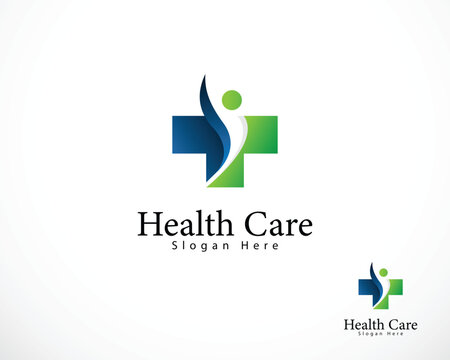 health care logo creative design people plus sign symbol medical clinic
