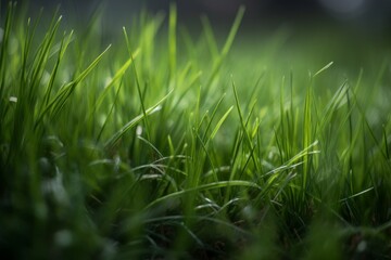 Obraz premium Green grass with a blurred background