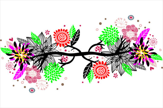 abstract tribal background vector design in a unique shape like colorful flowers, suitable for your wedding background
