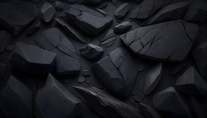 Dark grey black slate background. Black stone texture. Slate background. generative ai.