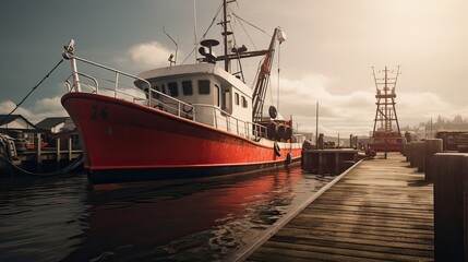 Fishing boat is ready for the next chapter of its maritime journey, a scene that reflects the essence of seafaring life, where the cycles of departure. Generated by AI.