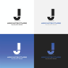 Architect Logo-initial letter J for architecture logo design free download vector
