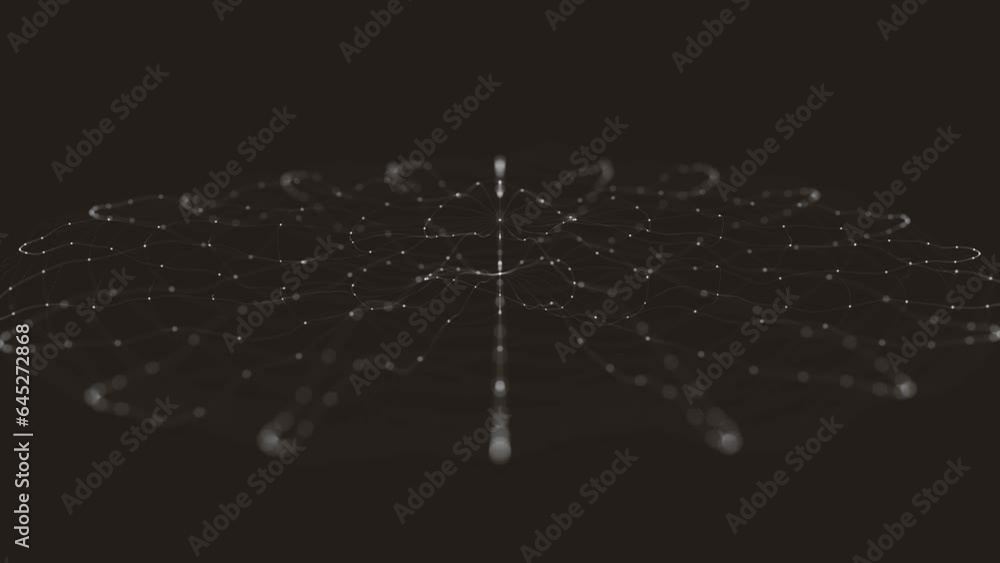 Poster abstract minimal radial circular mesh waving/ 4k animation of an abstract fractal background with me
