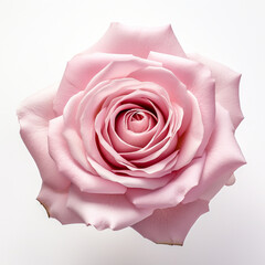  pink rose top view isolated on white background
