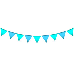 Blue and light blue colour bunting pennants image with transparent background.