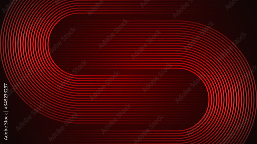 Poster dark red simple abstract background with lines in a curved style geometric style as the main element