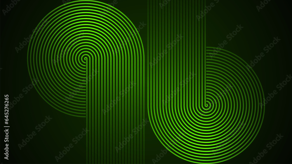 Poster dark green simple abstract background with lines in a geometric style as the main element.