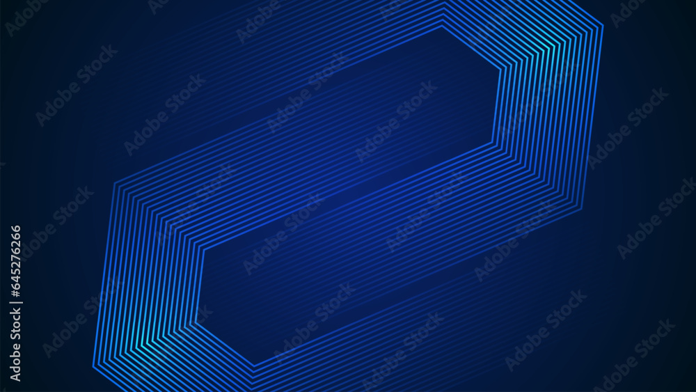 Poster dark blue simple abstract background with lines in a geometric style as the main element.