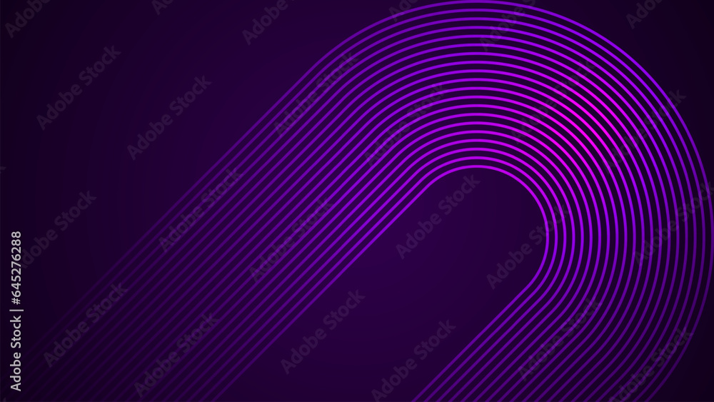 Poster dark violet simple abstract background with lines in a curved style geometric style as the main elem