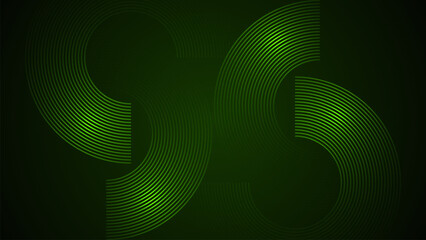 Dark green simple abstract background with lines in a curved style geometric style as the main element.